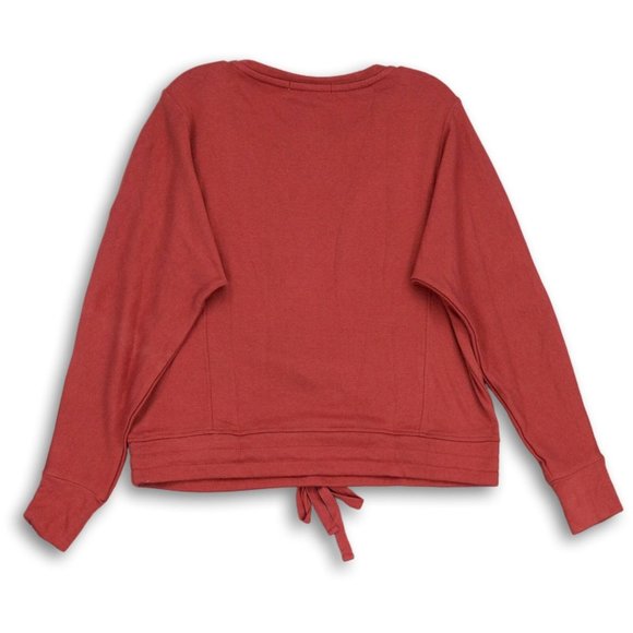 NWT SEVEN7 DOLMAN POCKET TIE FRONT THUMB-HOLSTER SWEATSHIRT MARSALA SMALL - Picture 2 of 11